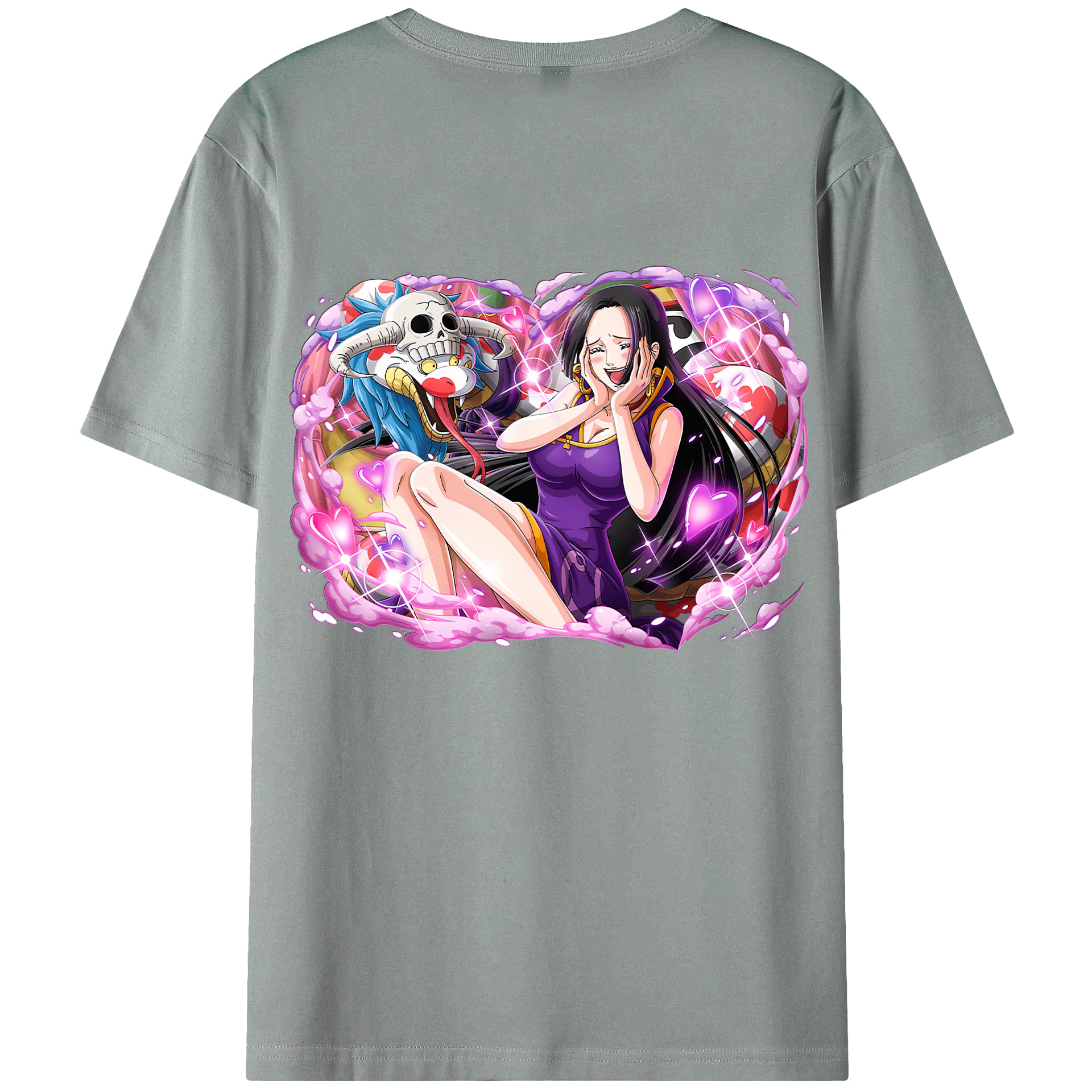 ワンピース ボア・ハンコック ONE PIECE Boa·Hancock 綿100％ メンズ半袖Tシャツ（バックプリント） 通気性